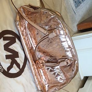 Rose Gold Michael Kors satchel handbag
